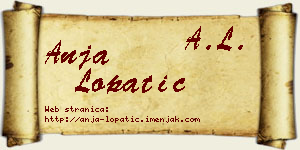 Anja Lopatić vizit kartica